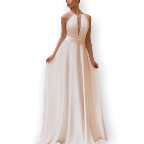 New BHLDN Twobirds Ginger Convertible Sz A / Fits 0 - 12 White Maxi Wedding Gown - Picture 13 of 17